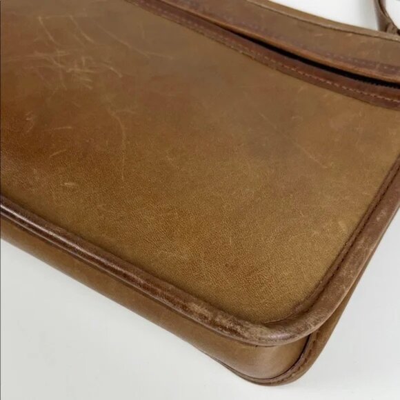 RARE Coach Original NYC USA Vintage Tan Leather Basic Zip Clutch Wristlet Bag - Picture 9 of 16